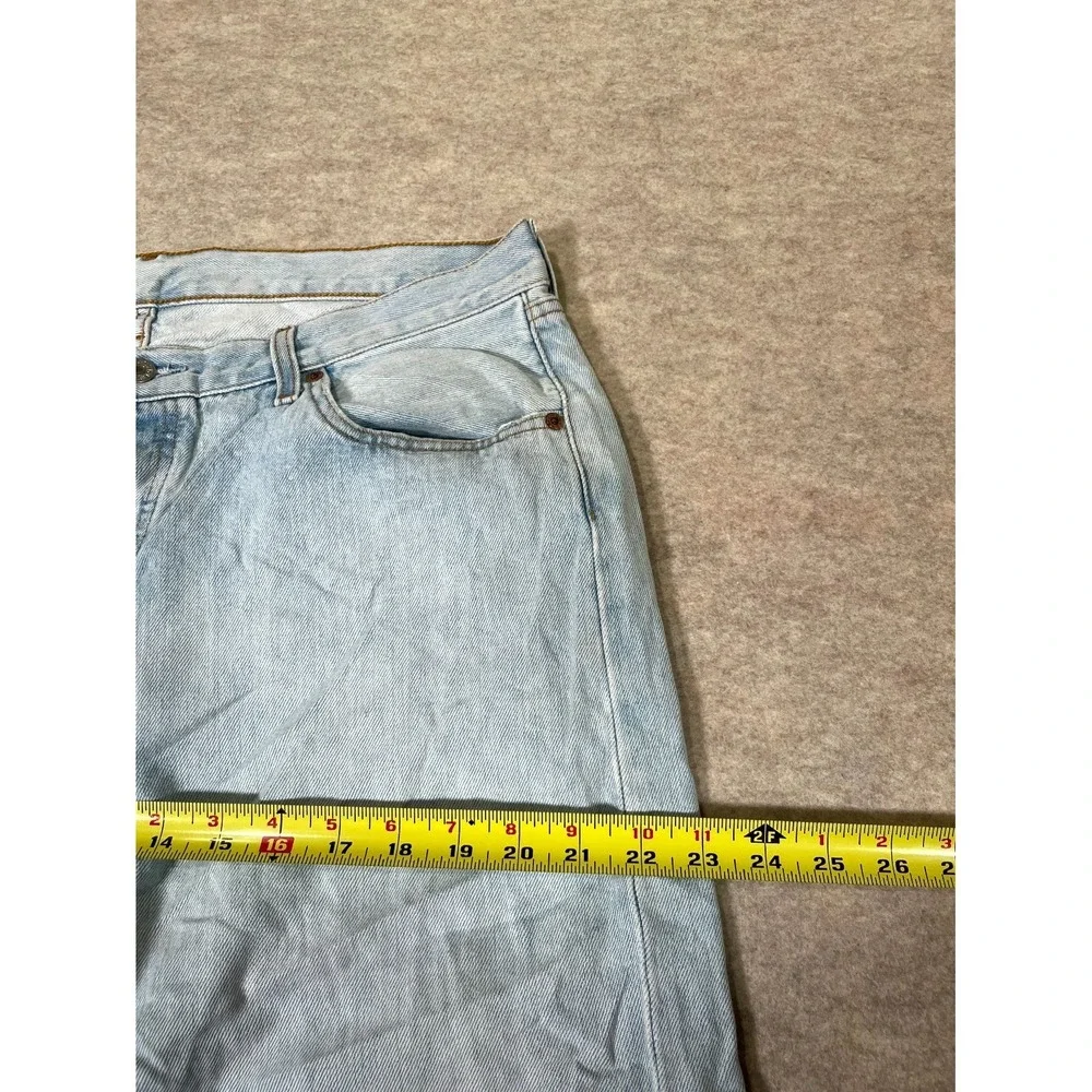 Levis 501 Original Fit Jeans Men 36x30 Blue Denim Straight Leg Cotton Light Wash